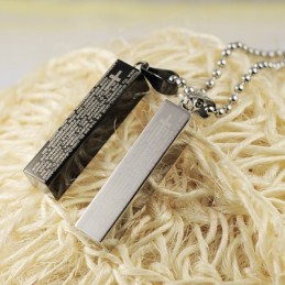Collana Con Ciondolo Di Coppia In Titanio Cubico Alla Moda
