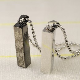 Collana Con Ciondolo Di Coppia In Titanio Cubico Alla Moda