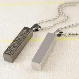 Collana Con Ciondolo Di Coppia In Titanio Cubico Alla Moda