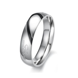 Anello In Titanio A Forma Di Cuore Di Qualità Affidabile Per Gli Innamorati