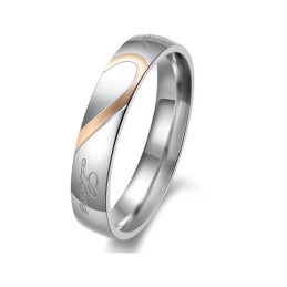 Anello In Titanio A Forma Di Cuore Di Qualità Affidabile Per Gli Innamorati