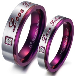 Anello In Titanio Viola Di Qualità Superiore Per Gli Amanti