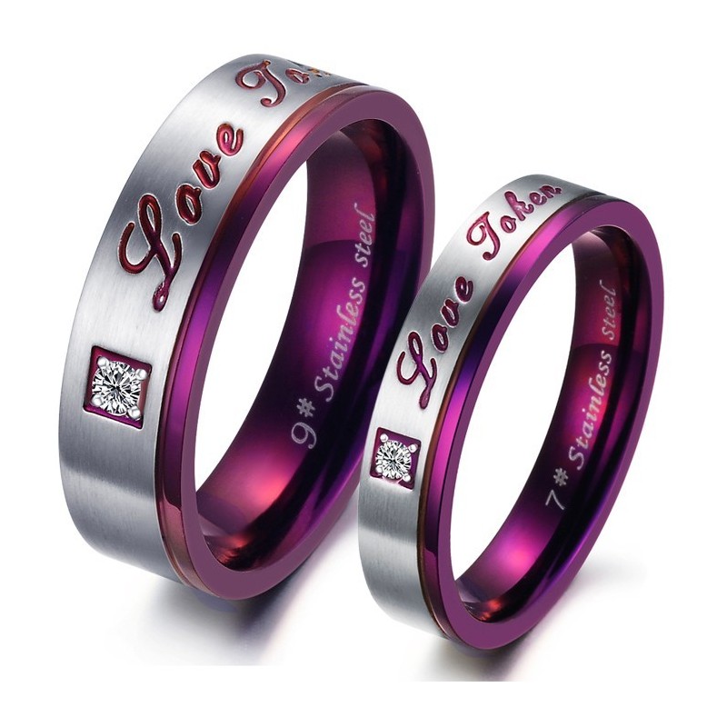 Anello In Titanio Viola Di Qualità Superiore Per Gli Amanti Anello In Titanio Viola Di Qualità Superiore Per Gli Amanti