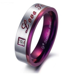 Anello In Titanio Viola Di Qualità Superiore Per Gli Amanti