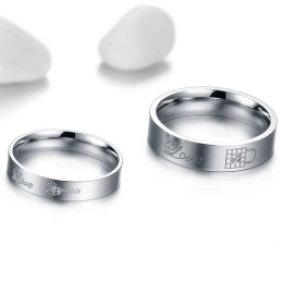 Anello In Titanio Di Alta Qualità Per Amanti Con Strass