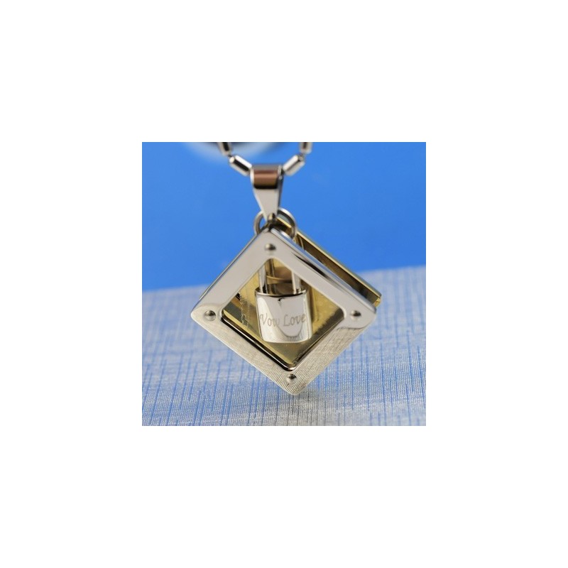 Collana Con Ciondolo In Titanio Con Lucchetto A Forma Di Cuore Wow Love Collana Con Ciondolo In Titanio Con Lucchetto A Forma Di Cuore Wow Love