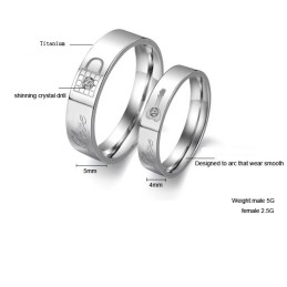 Anello In Titanio Di Alta Qualità Per Amanti Con Strass