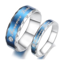 Anello In Titanio Blu Resistente All'Uso Per Gli Amanti