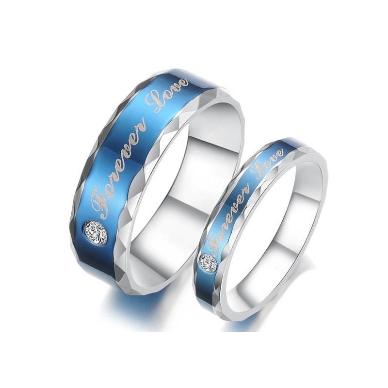 Anello In Titanio Blu Resistente All'Uso Per Gli Amanti Anello In Titanio Blu Resistente All'Uso Per Gli Amanti
