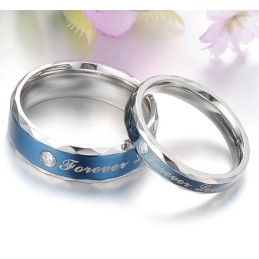 Anello In Titanio Blu Resistente All'Uso Per Gli Amanti