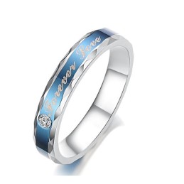 Anello In Titanio Blu Resistente All'Uso Per Gli Amanti