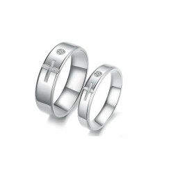 Anello In Titanio Con Croce Di Qualità Stabile Per Gli Amanti