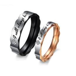 Anello In Titanio Con Reputazione Affidabile Per Gli Amanti Con Strass