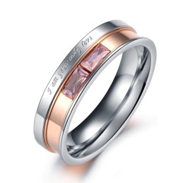 Anello In Titanio Di Alta Qualità Per Amanti Con Strass