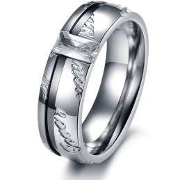 Anello In Titanio Di Ottima Qualità Per Amanti Con Strass