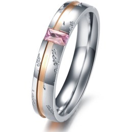 Anello In Titanio Di Ottima Qualità Per Amanti Con Strass