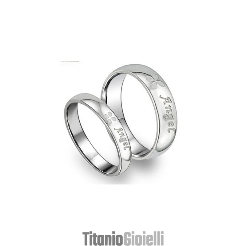 Anello In Titanio Di Qualità Superiore A Forma Di Trifoglio Per Gli Amanti