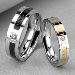Anello In Titanio "The King Of Quantity" Per Amanti Con Diamante