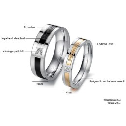 Anello In Titanio "The King Of Quantity" Per Amanti Con Diamante