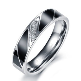 Anello In Titanio Di Alta Qualità Per Gli Amanti Con Diamante