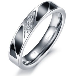 Anello In Titanio Di Alta Qualità Per Gli Amanti Con Diamante