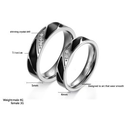 Anello In Titanio Di Alta Qualità Per Gli Amanti Con Diamante
