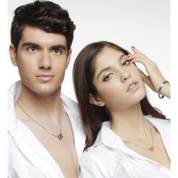 Collana Con Ciondolo In Titanio Fashion Love Forever (Nero)
