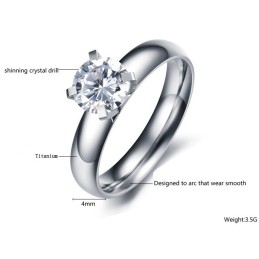 Anello Da Donna In Titanio Resistente Con Strass