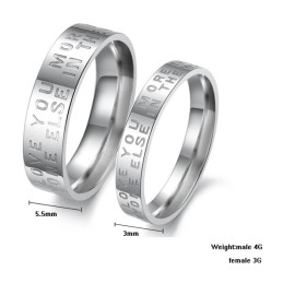 Anello In Titanio Bianco Di Eccellente Qualità Per Gli Amanti