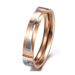 Anello In Titanio Con Croce Di Qualità Stabile Per Gli Amanti