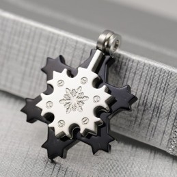 Collana Con Ciondolo In Titanio Da Uomo A Forma Di Fiocco Di Neve, Regalo Di Moda