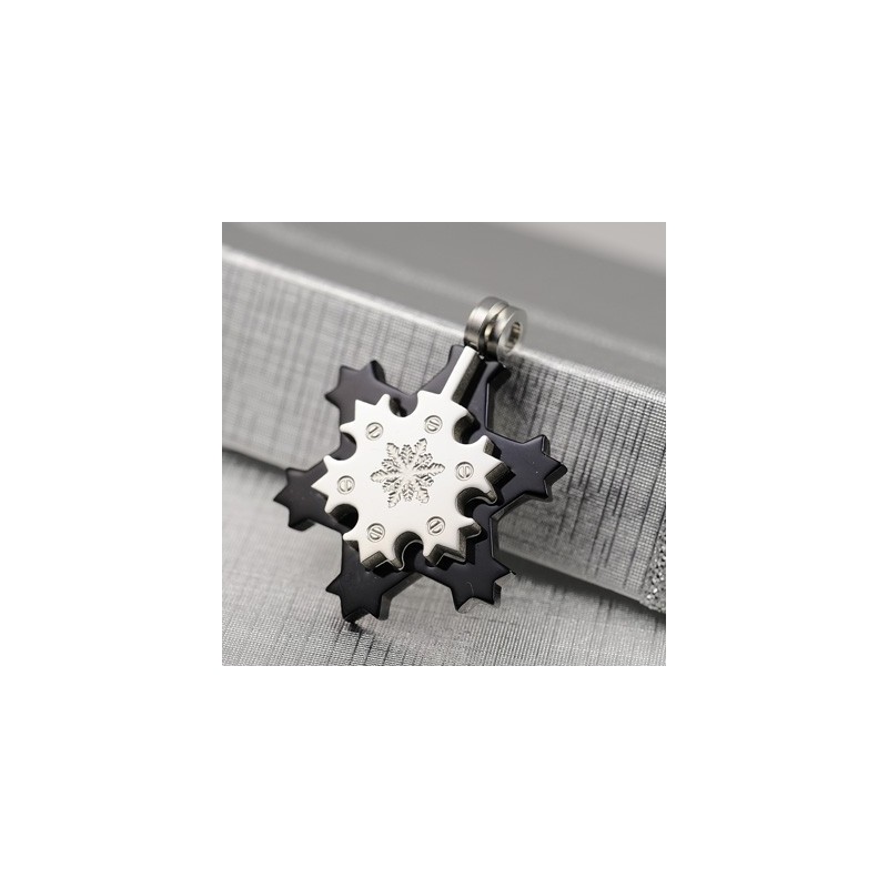 Collana Con Ciondolo In Titanio Da Uomo A Forma Di Fiocco Di Neve, Regalo Di Moda Collana Con Ciondolo In Titanio Da Uomo A Forma Di Fiocco Di Neve, Regalo Di Moda