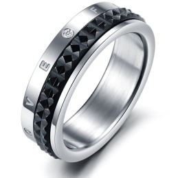 Anello In Titanio Di Eccellente Qualità "Endless Love" Per Gli Amanti Con Strass
