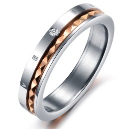 Anello In Titanio Di Eccellente Qualità "Endless Love" Per Gli Amanti Con Strass