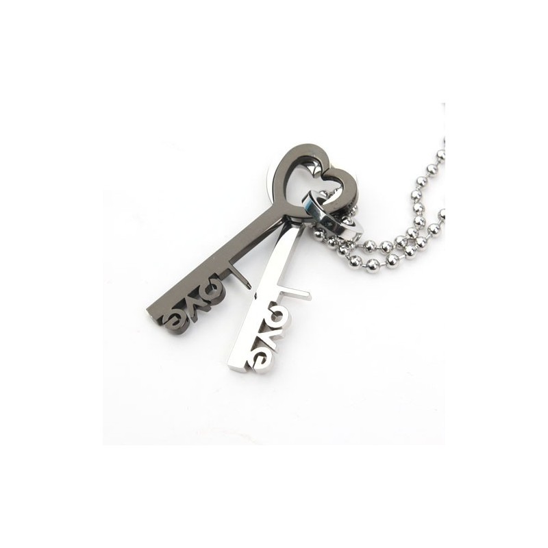 Collana Con Ciondolo In Titanio "Love Key Sweetheart Lovers" Collana Con Ciondolo In Titanio "Love Key Sweetheart Lovers"