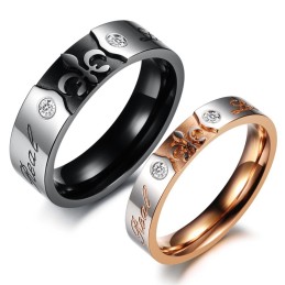 Anello In Titanio Con Motivo Decorativo Di Qualità Affidabile Per Gli Amanti