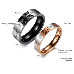 Anello In Titanio Con Motivo Decorativo Di Qualità Affidabile Per Gli Amanti