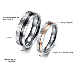Anello In Titanio Completo Nelle Specifiche Per Gli Amanti