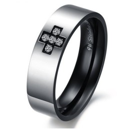 Anello In Titanio Con Croce A Forma Di Cuore Di Qualità Superiore Per Gli Innamorati