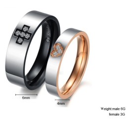 Anello In Titanio Con Croce A Forma Di Cuore Di Qualità Superiore Per Gli Innamorati