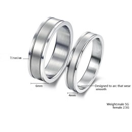 Anello In Titanio Semplice E Di Qualità Stabile Per Gli Amanti