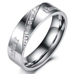 Anello In Titanio Argentato Completo Nelle Specifiche Per Gli Amanti