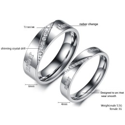 Anello In Titanio Argentato Completo Nelle Specifiche Per Gli Amanti
