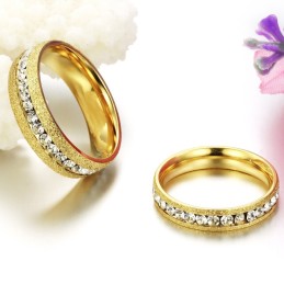 Anello In Titanio Con Sabbia Di Perle Di Qualità Stabile Per Gli Amanti