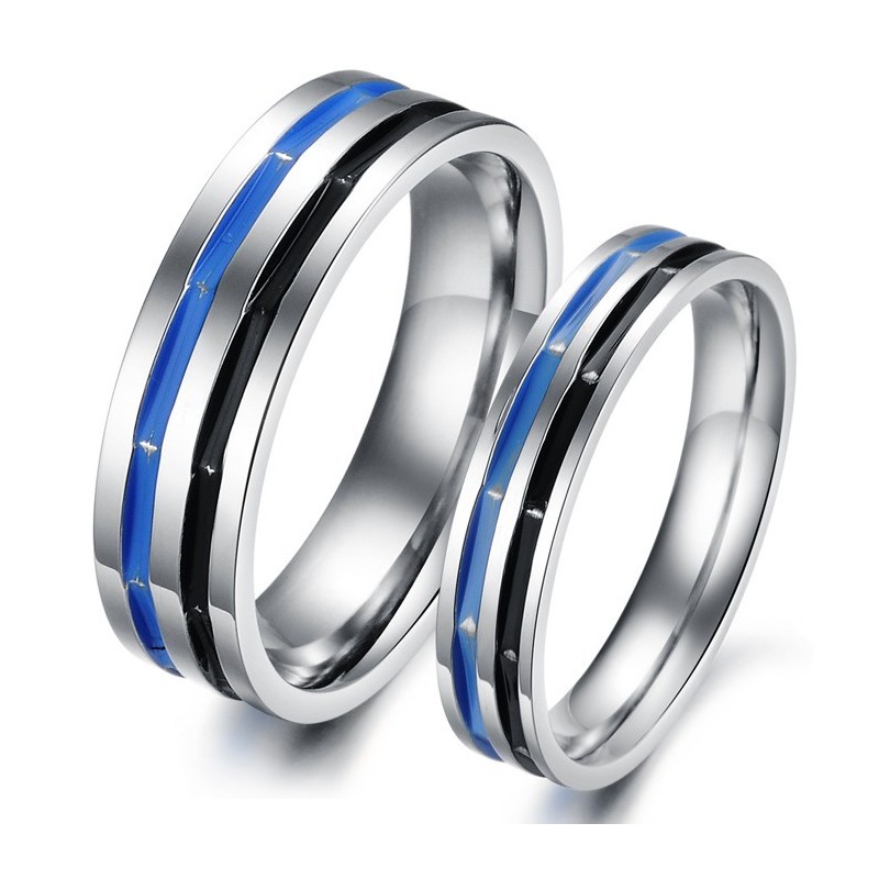 Anello In Titanio Blu-Nero Facile Da Usare Per Gli Innamorati Anello In Titanio Blu-Nero Facile Da Usare Per Gli Innamorati