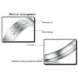 Anello In Titanio Di Alta Qualità A Forma Di Cuore Per Gli Amanti Con Strass