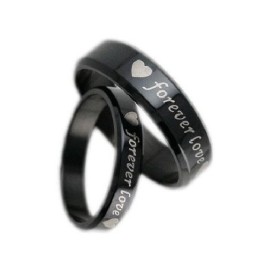 Anello In Titanio Nero Di Qualità Stabile Per Gli Amanti