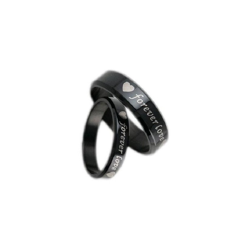 Anello In Titanio Nero Di Qualità Stabile Per Gli Amanti