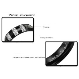Completo Nelle Specifiche Anello In Titanio Nero Per Amanti Con Strass