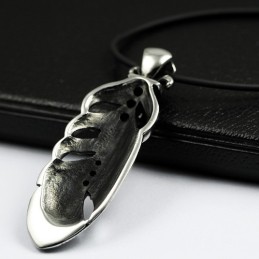 Collana Con Ciondolo In Titanio Con Piume E Teschio, Stile Alla Moda